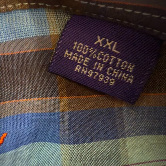 Alan Flusser Plaid Long Sleeve Shirt - Size XXL - Picture 6 of 10